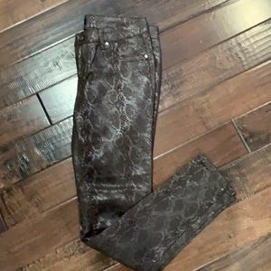 Tinsel brown snakeskin print skinny jeans, size 28.